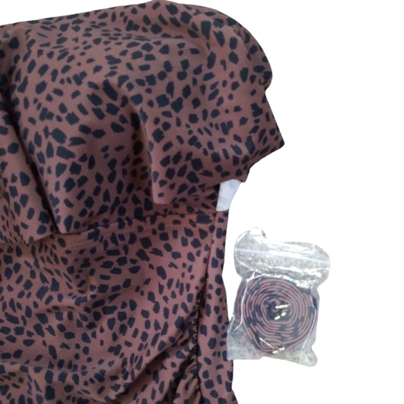 Kona Sol Animal Print Flounce One Piece Swimsuit Size 14W‎ NWOT - Picture 5 of 14